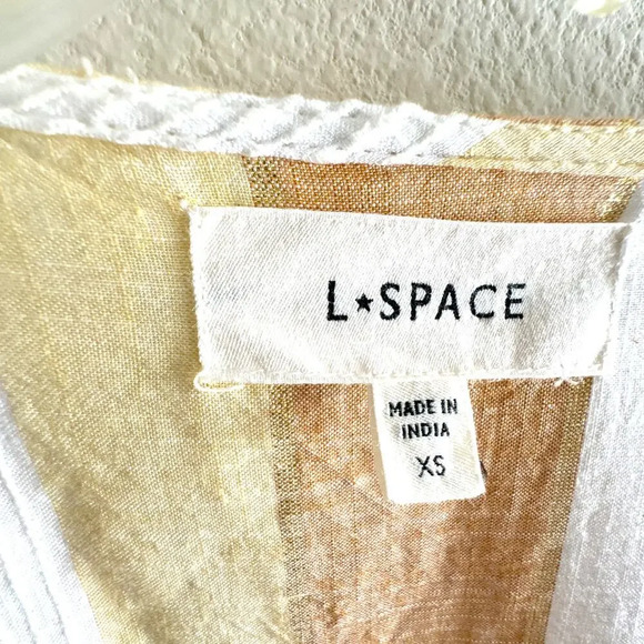 L Space Pfeiffer Wrap Dress Golden Days Stripe Metallic Size XS - Picture 4 of 10